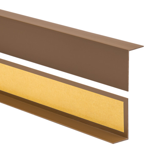 Perfil angular de PVC rigido, bronce autoadhesivo, ángulo rígido, perfil decorativo en forma de L, protección de bordes