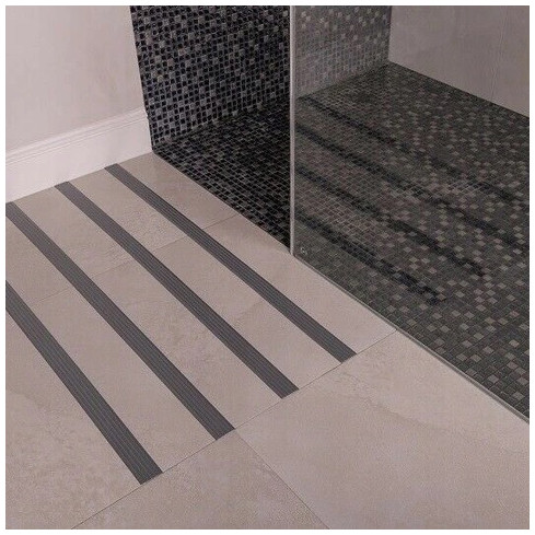 Cinta antideslizante PVC, 35 mm, 5 m, beige autoadhesiva, cinta antideslizante para escaleras, superficies planas y esquinas, perfiles para esquinas, tiras antideslizantes LAP6