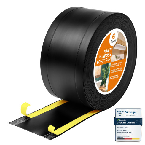 Multifunctionele PVC lijst 6in1 – zelfklevende afwerkingspaneel, zwart