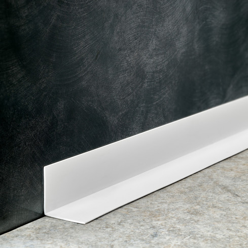 Perfil angular de PVC rigido, blanco autoadhesivo, ángulo rígido, perfil decorativo en forma de L, con adhesivo en el lado exterior
