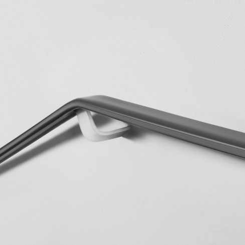 PVC handrail PREMIUM, railing 40x8mm, dark grey, 1m