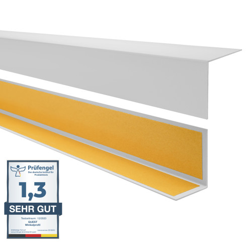 Perfil angular de PVC rigido, gris autoadhesivo, ángulo rígido, perfil decorativo en forma de L, protección de bordes KTK