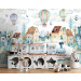 KIDS SKANDINWAY TRAIN BALLONS WALLPAPET 250x175