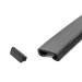 Povrchová úprava pre stĺpik zábradlia z PVC, koncovka pre profil zábradlia PREMIUM, 40x8, čierno-strieborný