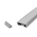 Povrchová úprava pro sloupek zábradlí z PVC, koncovka pro profil zábradlí PREMIUM, 40x8, stříbrná