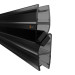Magnetische hoekdoucheafdichting 200 cm zwart, 2 stuks