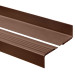 Perfil de escada de PVC 48x42 mm, biqueira de escada antiderrapante, PMW, castanho, 150 cm