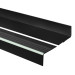 Perfil de escada de PVC 40x40 mm, biqueira de escada antiderrapante, RDFL, preto, 150 cm