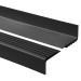 Perfil de escada de PVC 42x40 mm, biqueira de escada antiderrapante, RF, preto, 150 cm