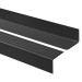 Perfil de escada de PVC 50x42 mm, biqueira de escada antiderrapante, RGP, preto, 150 cm