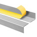 Perfil de escada de PVC 50x42 mm, biqueira de escada autoadesiva antiderrapante, RGP, prata