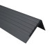 Perfil de escada de PVC 42x40 mm, 150 cm, cinzento escuro, biqueira de escada antiderrapante, RF