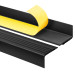 Perfil de escada de PVC 48x42 mm, biqueira de escada autoadesiva antiderrapante, PMW, preto