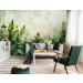 NATURE GREEN LEAVES BETON SITING ROOM nástenná maľba 250x175 15398