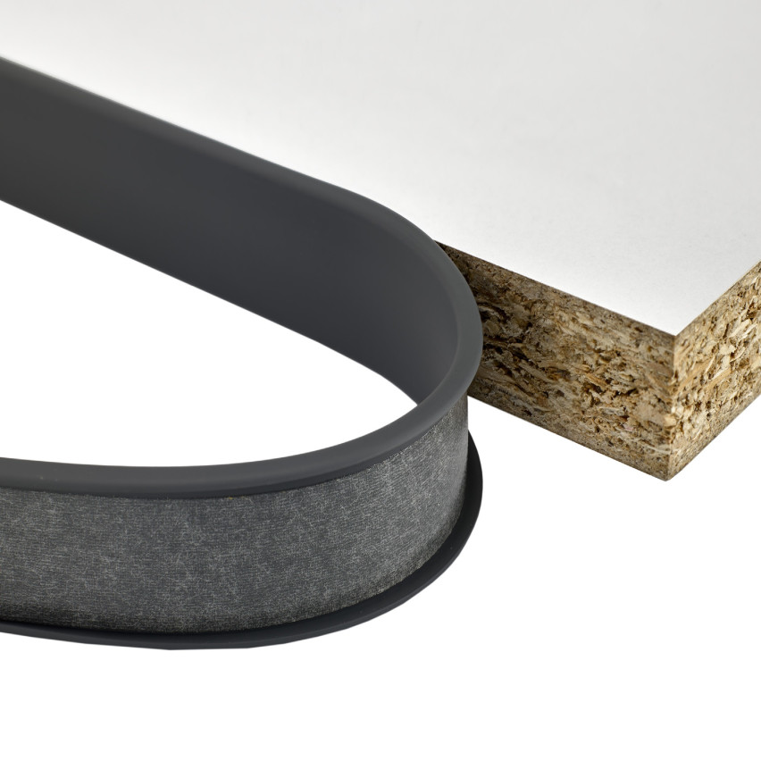 Furniture profile C 18 mm, dark gray with adhesive tape, length 5m