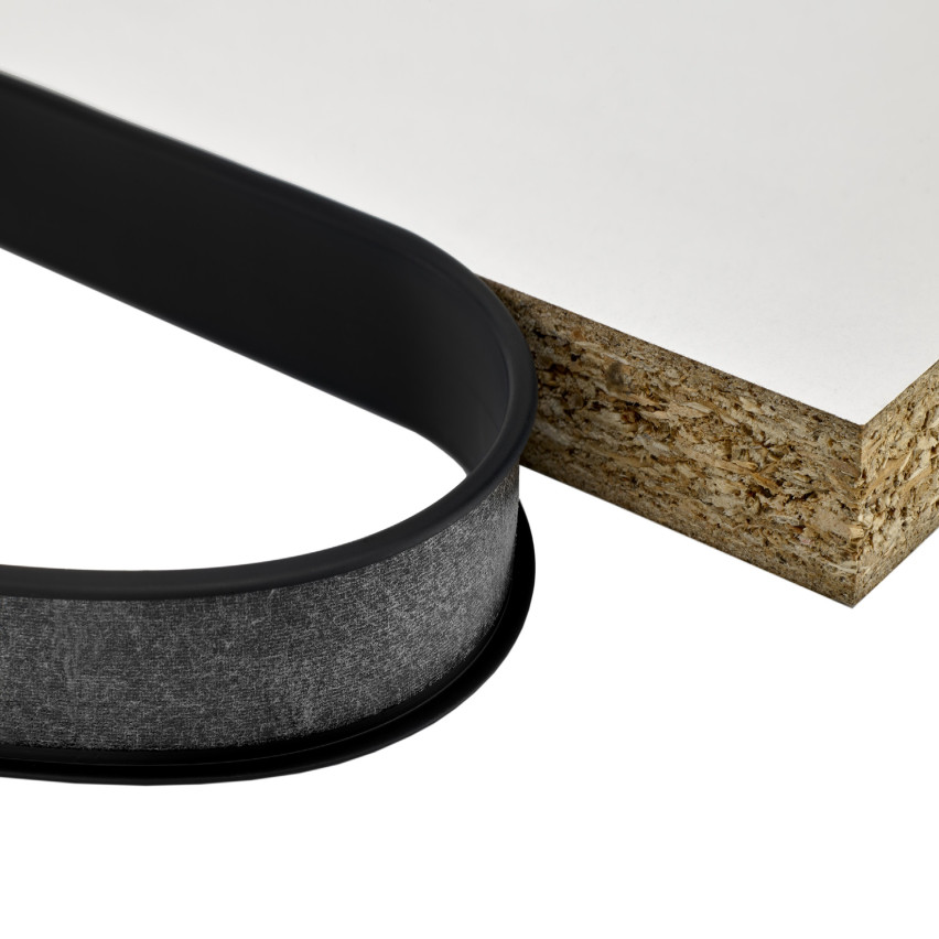 Furniture profile C 18 mm, black with adhesive tape, 5m
