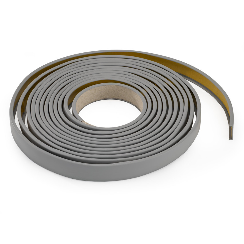 Furniture profile C 18 mm, gray with adhesive tape, length 5m.