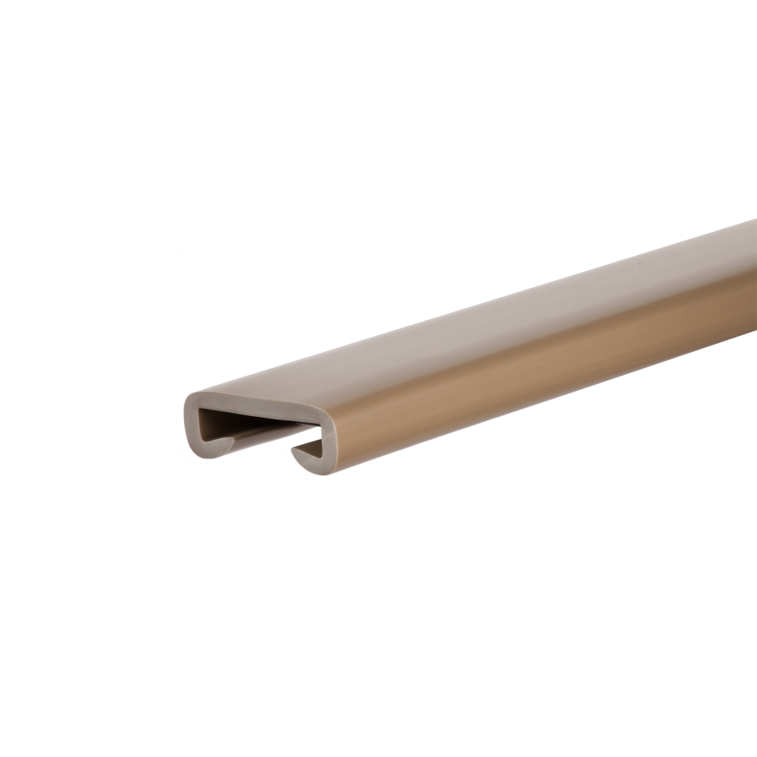 PVC handrail PREMIUM, railing 40x8mm, brass, 1m