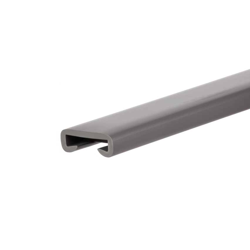 PVC handrail PREMIUM, railing 35x8mm, dark grey,1m