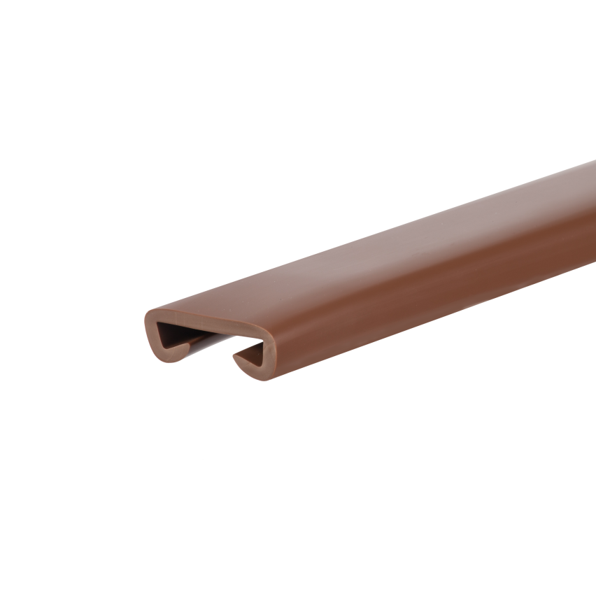 PVC handrail PREMIUM, railing 35x8mm, brown,1m