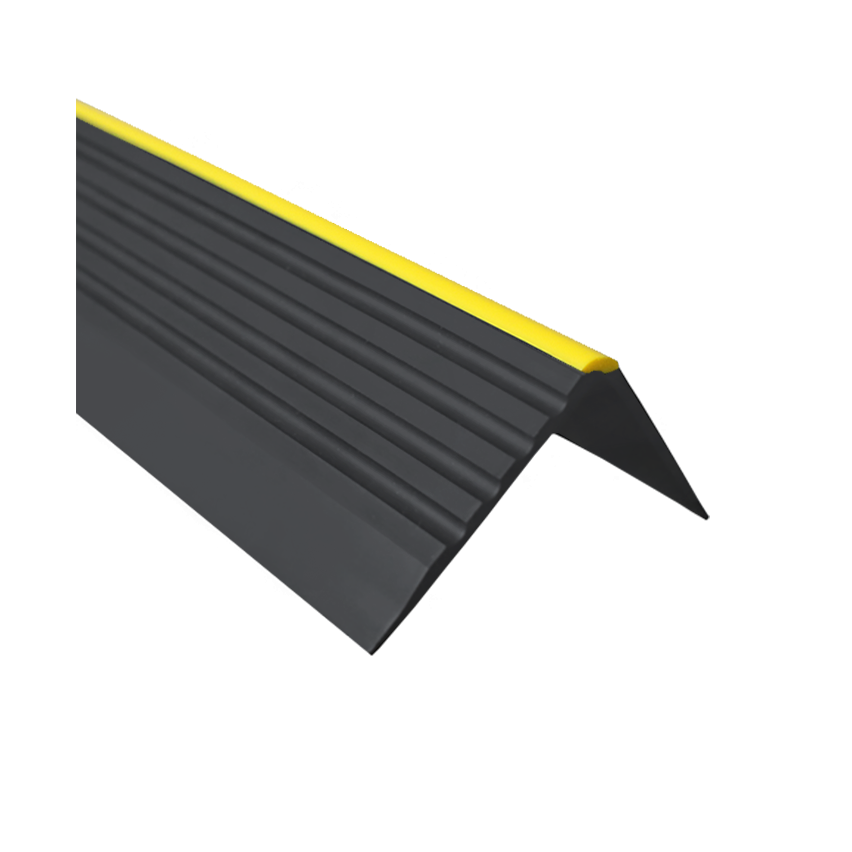 Protiskluzový schodový profil s lepidlem, varovný profil, 55x40mm, černá 