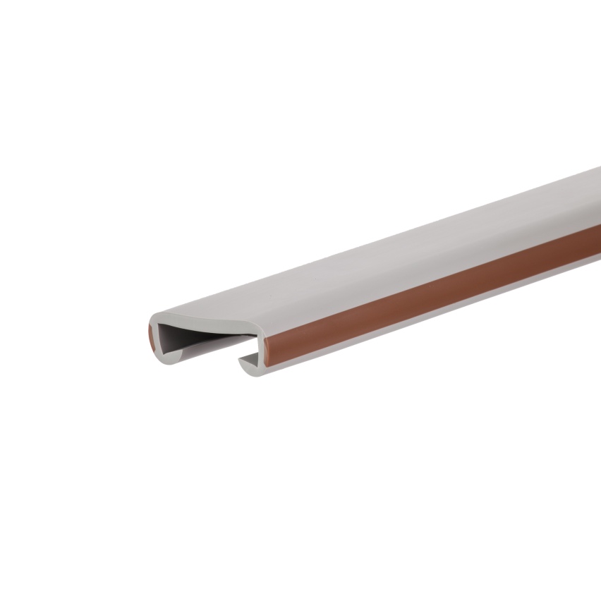 PVC handrail LUX, railing, 40x8mm, grey/brown, 1m