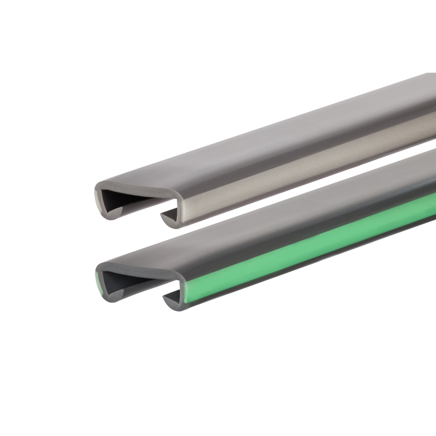 Margas PVC, kāpņu margas, kāpņu margas, FOTO, 40x8mm, tumši pelēkas, 1m