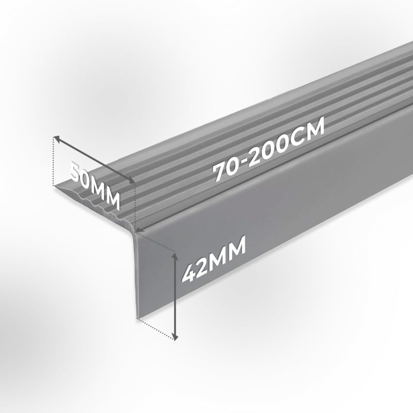 Perfil antideslizante para escaleras con adhesivo, 50x42mm, amarillo, 