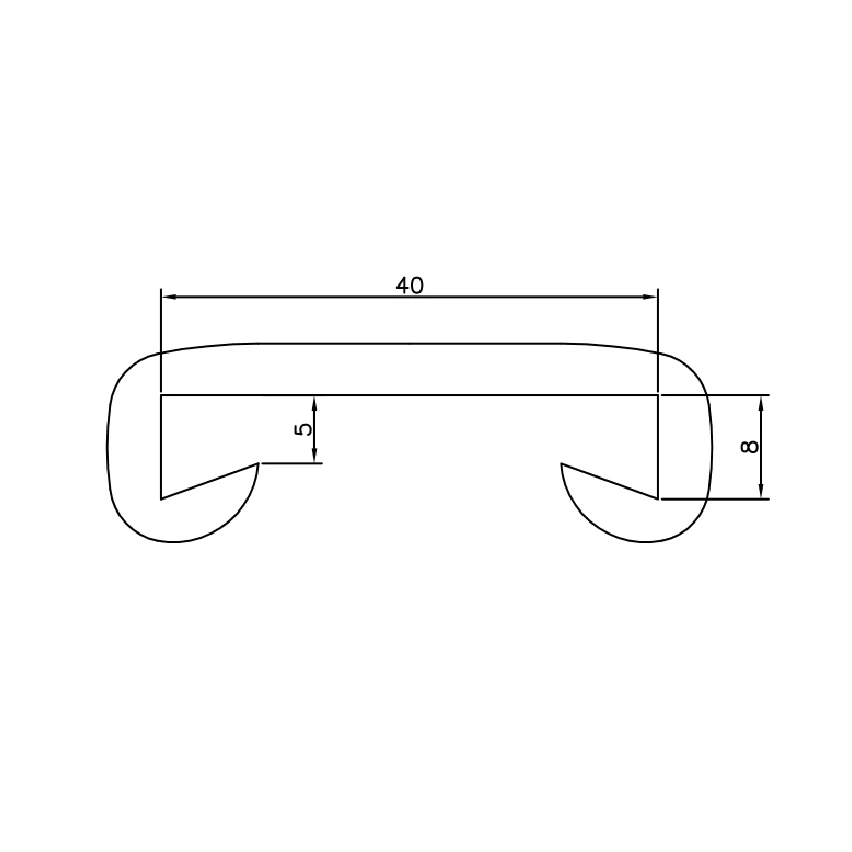 PVC PREMIUM railing strip, railing 40x8mm black/silver 1m