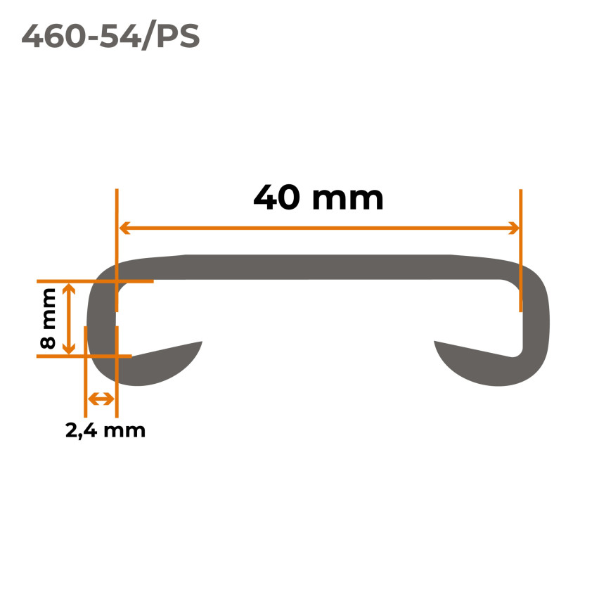 ПВХ планка для поручнів STANDARD 40x8мм темно-сіра