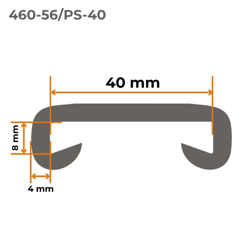 PVC zábradlie, zábradlie na schody, zábradlie na schody, PREMIUM, 40x8mm, béžová, 1m