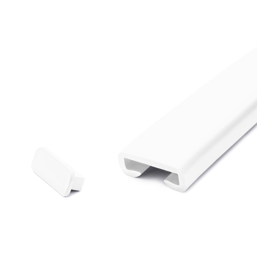 Finitura per montante per ringhiera in PVC, tappo terminale per profilo per ringhiera PREMIUM, 40x8, bianco