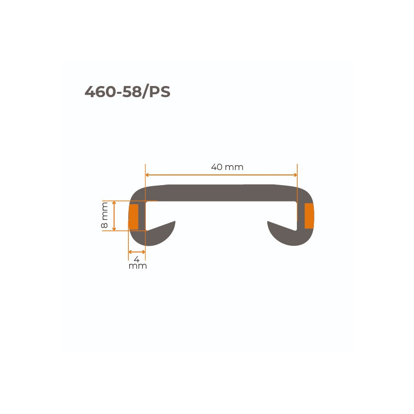 Kaide PVC, porraskaide, porraskaide, LUX, 40x8mm, musta/kermanvärinen, 1m