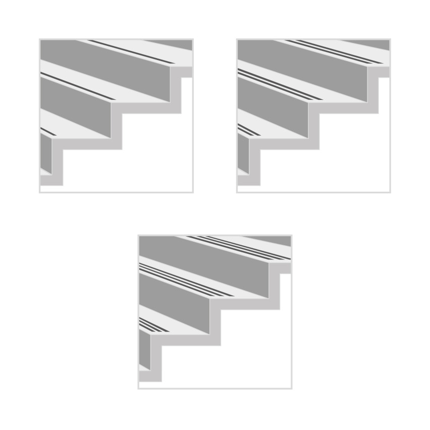 Perfil antiderrapante para escadas, cinzento escuro, 10 mm, ranhurado, 25 m