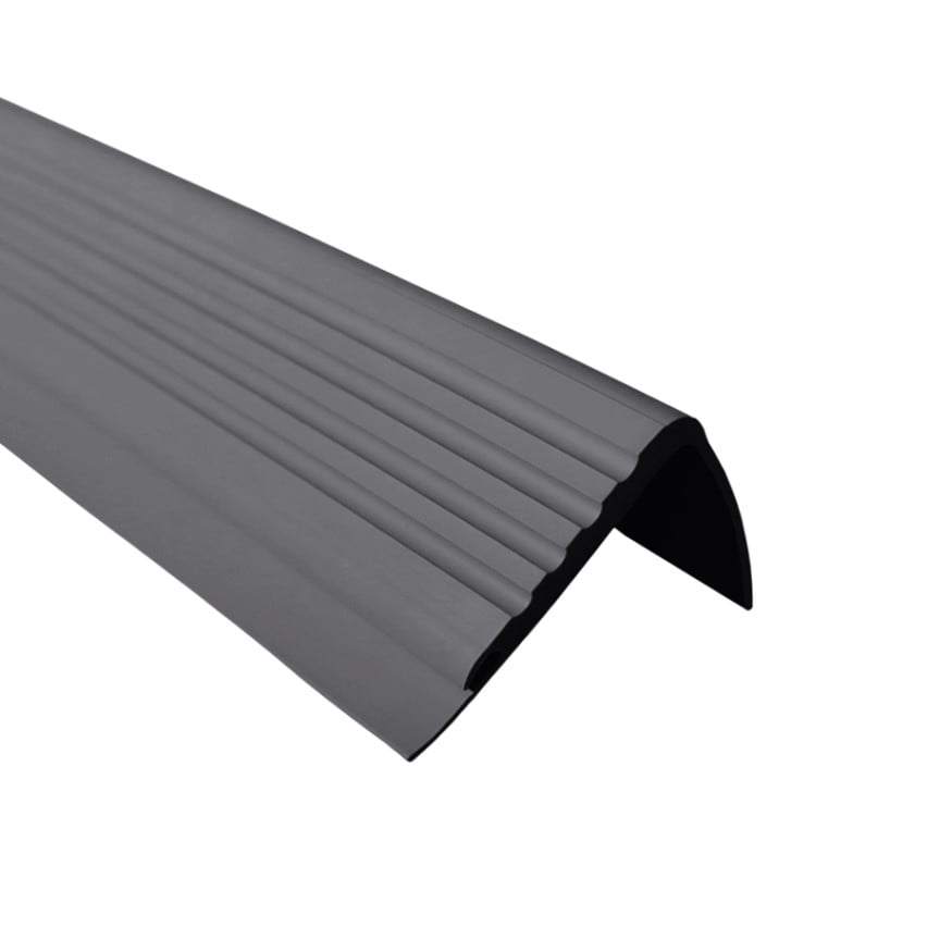 Perfil antiderrapante para escadas 48x42mm, 150cm, cinzento escuro