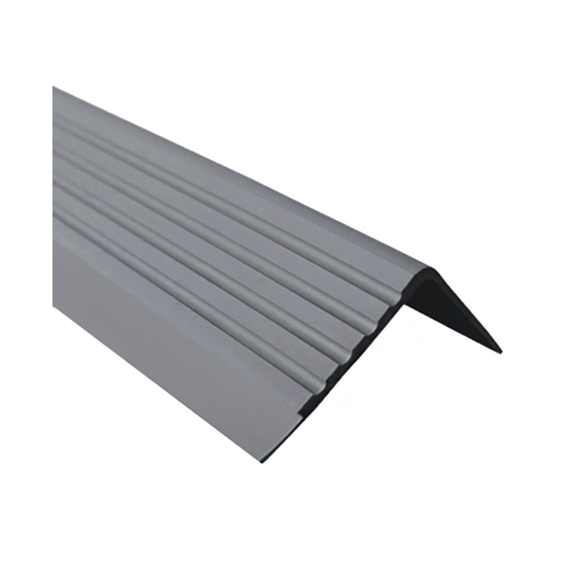 Perfil antiderrapante para escadas 40x40mm, 150cm, cinzento escuro