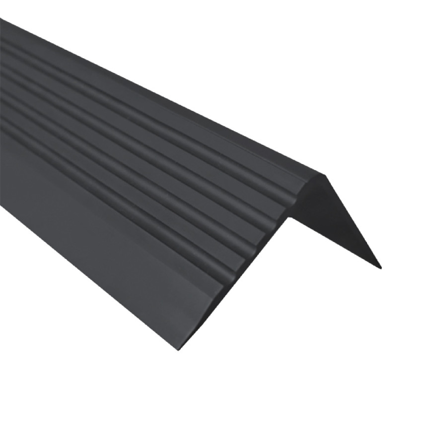 Αντιολισθητικό προφίλ σκάλας με κόλλα 50x42mm, μαύρο