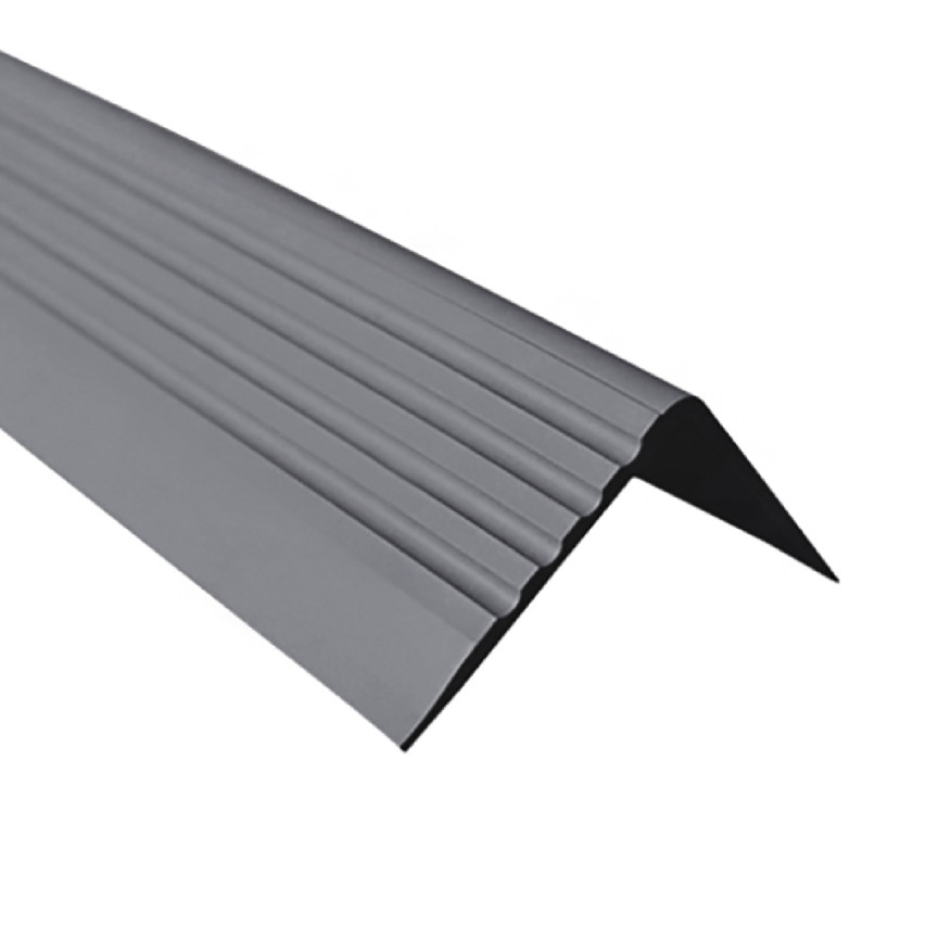 Protišmykový schodiskový profil s lepidlom, 50x42 mm, tmavosivý, 