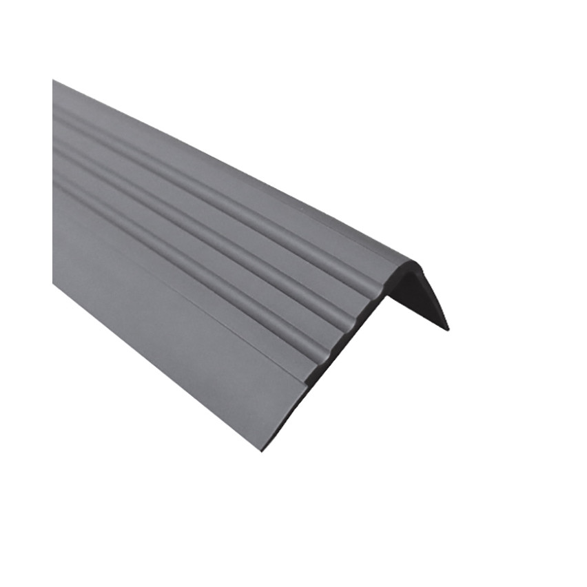 Protiskluzový schodový profil s lepidlem, 30x27mm, tmavě šedá 