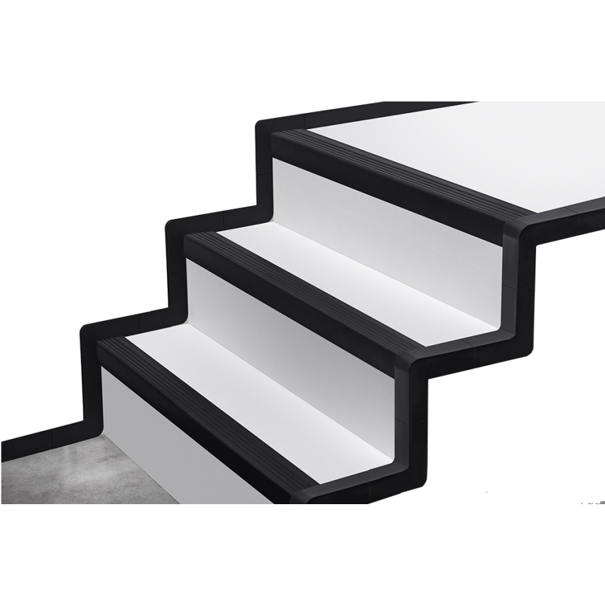 A set for finishing PVC stairs black