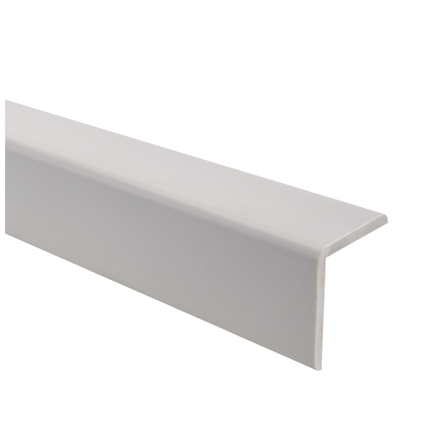 PVC Corner trim with glue, light grey