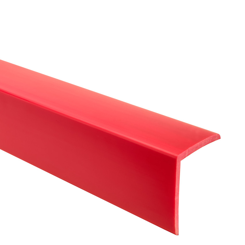 PVC ъглов профил, самозалепваща се пластмаса, защита на ръбовете, червен