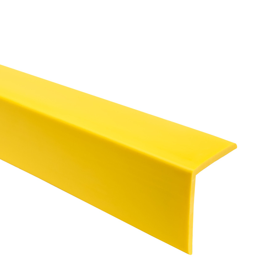 Perfil angular em PVC, plástico autocolante, proteção dos bordos, amarelo
