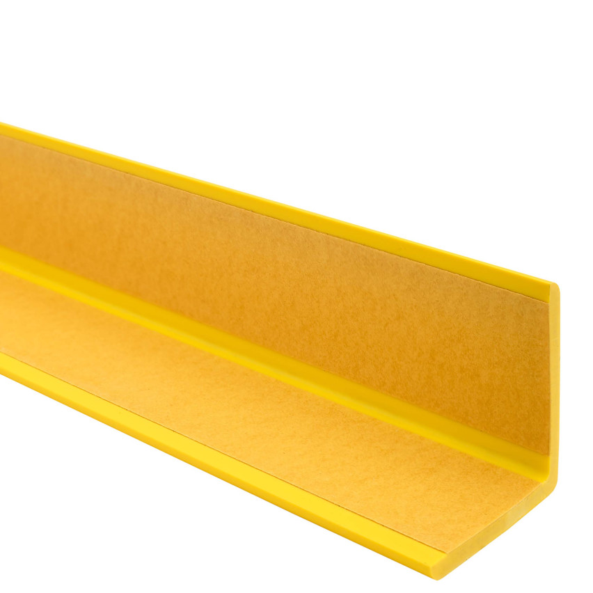 Uhlový profil z PVC, samolepiaci plast, ochrana hrán, žltý