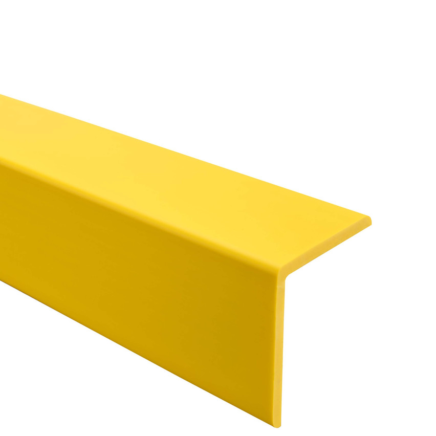 Perfil angular em PVC, plástico autocolante, proteção dos bordos, amarelo