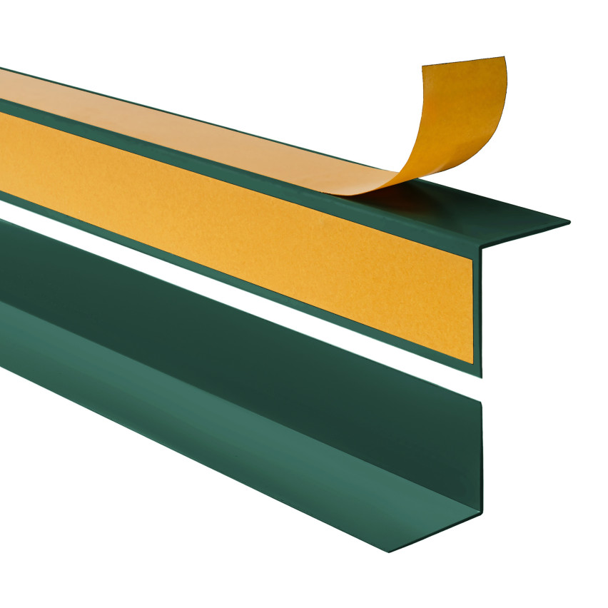 Profilo angolare saldamente incollato all'esterno, verde