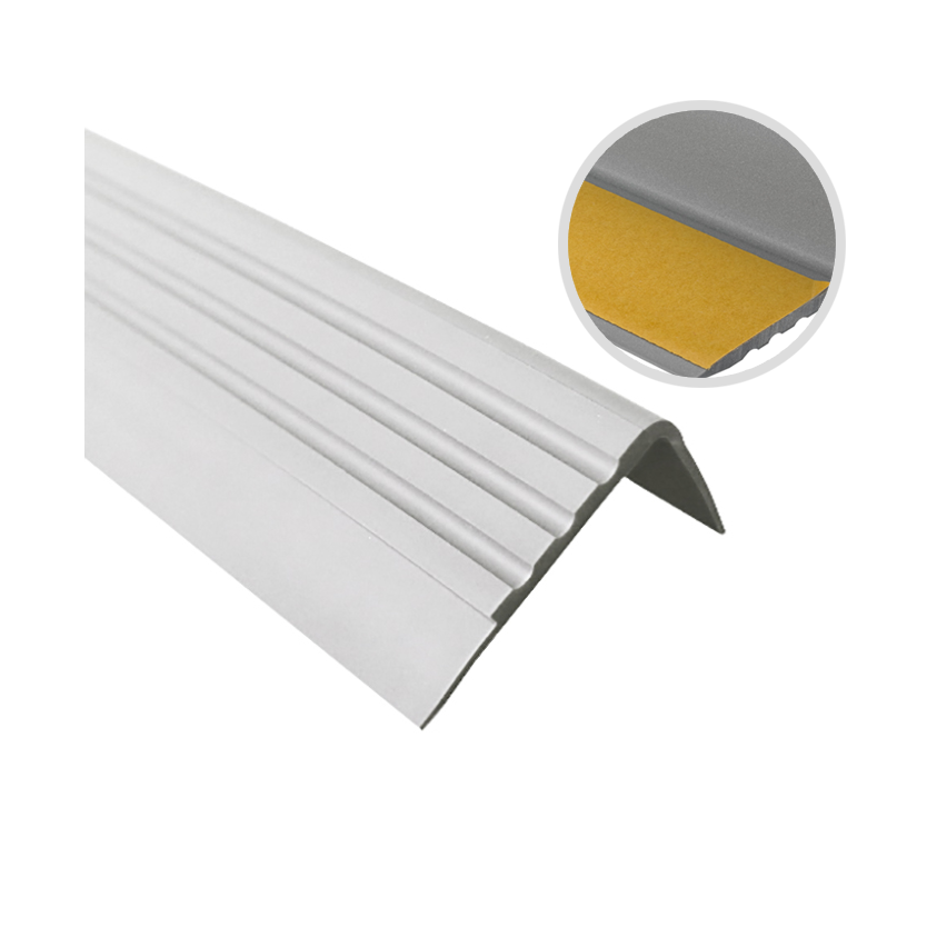Protišmykový schodiskový profil s lepidlom, 30x27mm, sivý