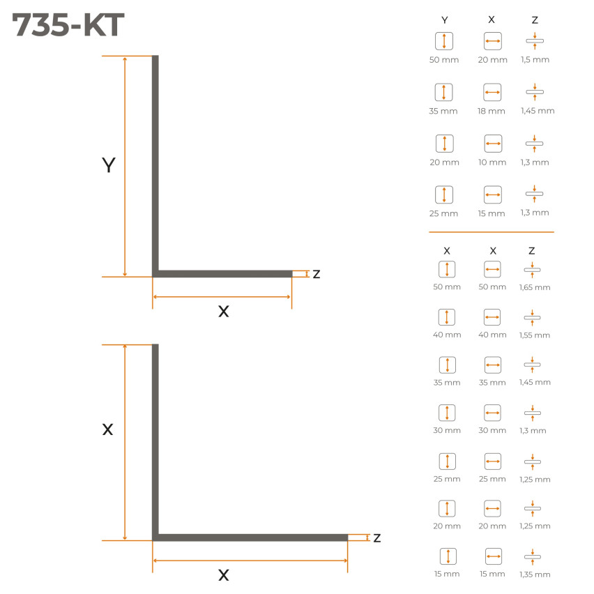 PVC Hard angle profile, plastic, edge protection, brick color