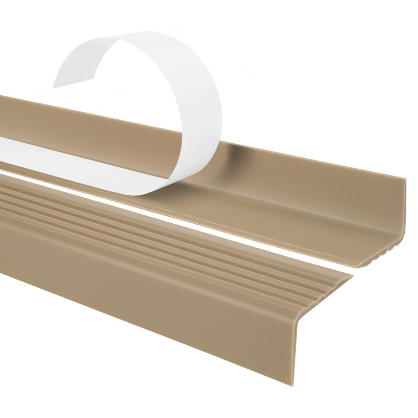 Anti-slip stair nosing, self-adhesive, 40x25mm, beige