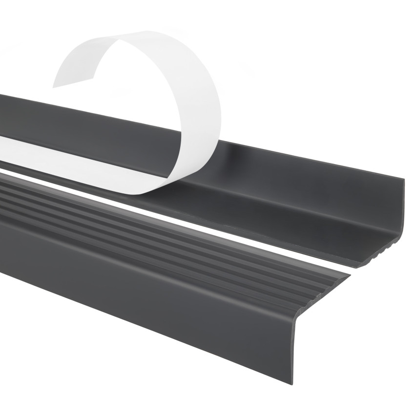 Anti-slip stair nosing, self-adhesive, 40x25mm, dark grey